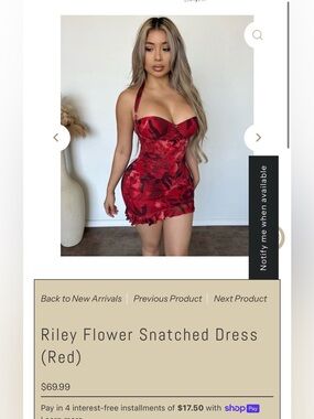 OOTDFash Red Floral Halter Mini Dress